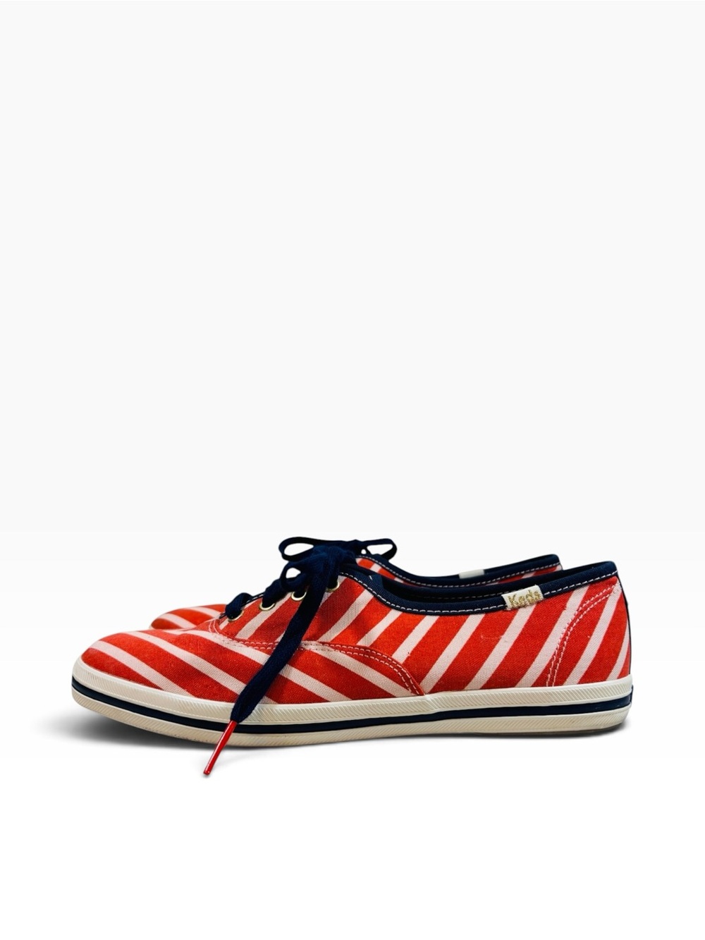 Kate Spade New York White Red Chevron Sneakers 7